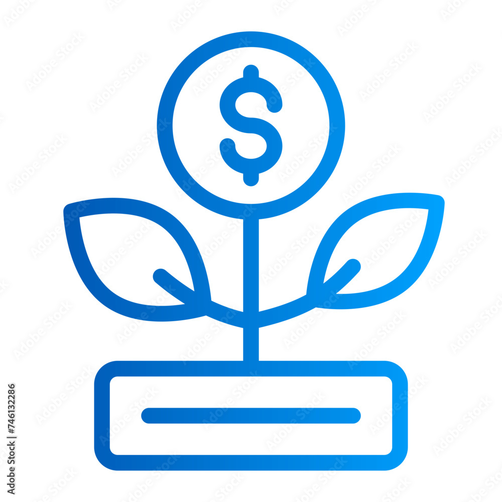 This is the Growth icon from the Finance icon collection with an Gradient Outline style This is the Growth icon from the Finance icon collection with an Gradient Outline style