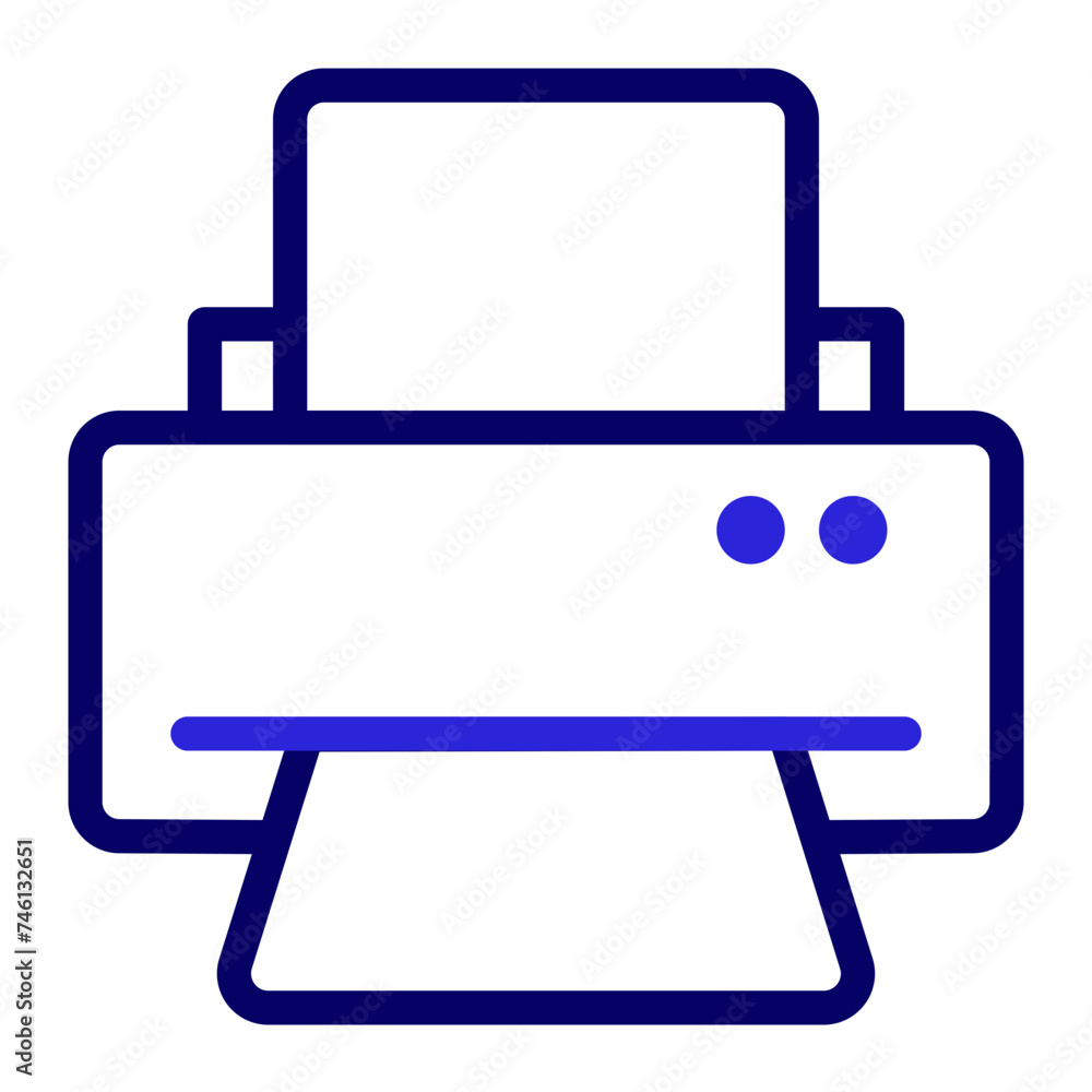 This is the Printer icon from the Finance icon collection with an Outline Color style This is the Printer icon from the Finance icon collection with an Outline Color style