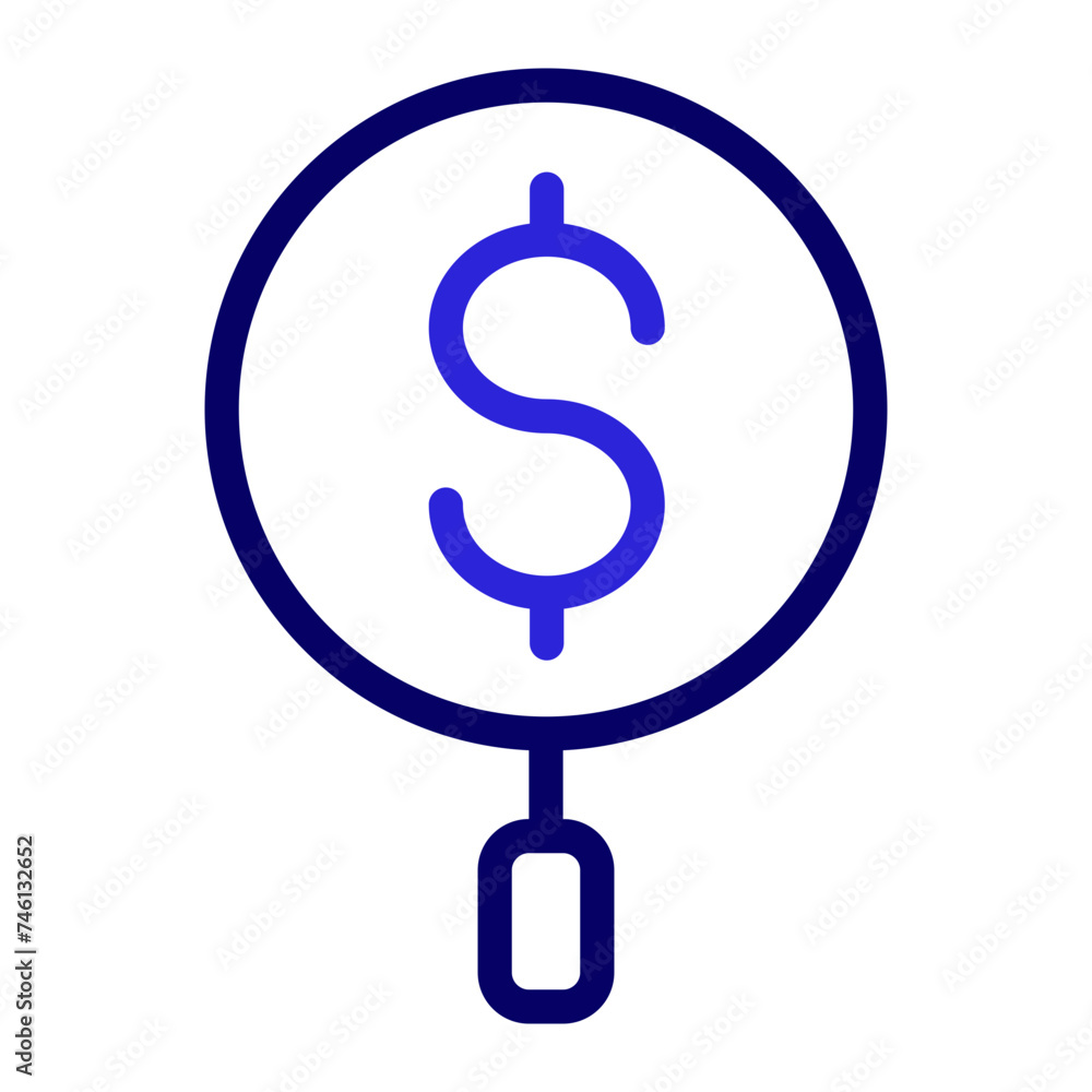 This is the Find icon from the Finance icon collection with an Outline Color style This is the Find icon from the Finance icon collection with an Outline Color style