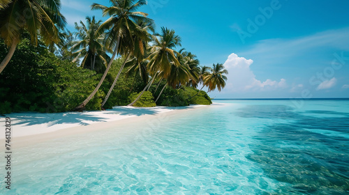 beach with coconut trees