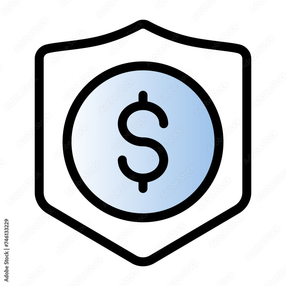 This is the Secure icon from the Finance icon collection with an Gradient Color Lineal style