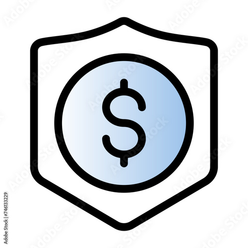 This is the Secure icon from the Finance icon collection with an Gradient Color Lineal style