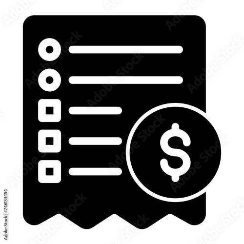This is the Document icon from the Finance icon collection with an Black Fill style © Winaldi