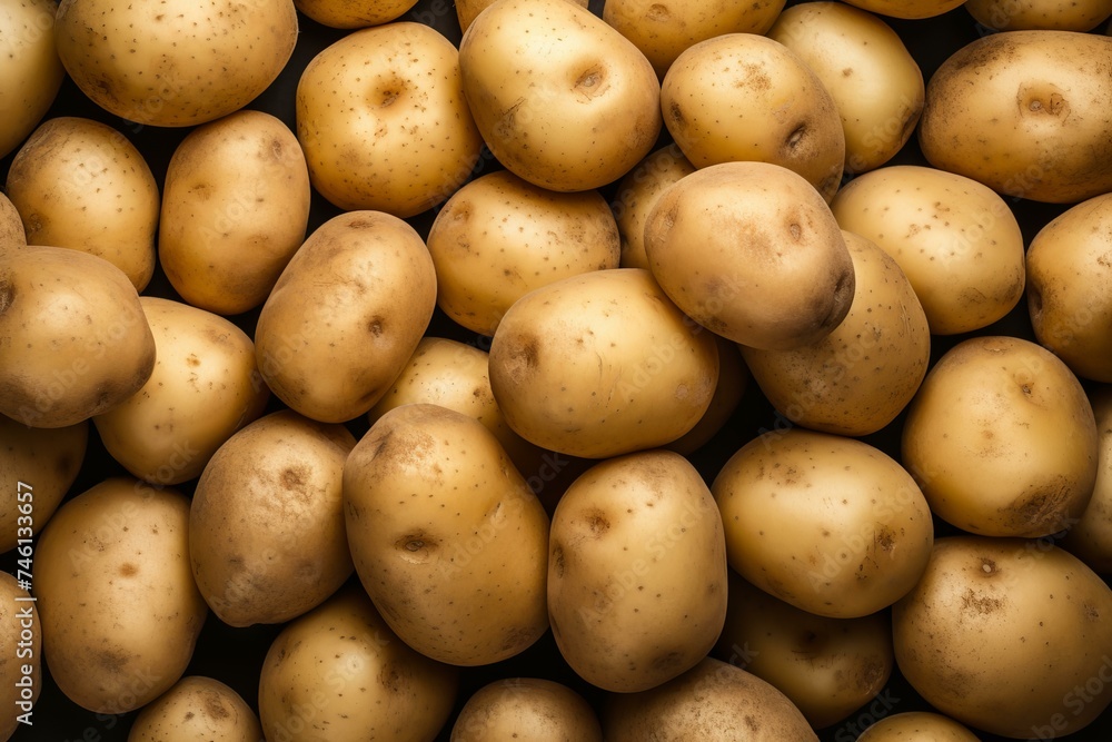 Ripe potatoes. Land fresh garden. Generate Ai Ripe potatoes. Land fresh garden. Generate Ai