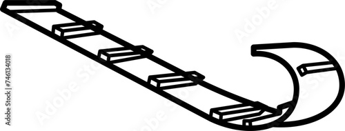 Toboggan Outline Vector Illustration