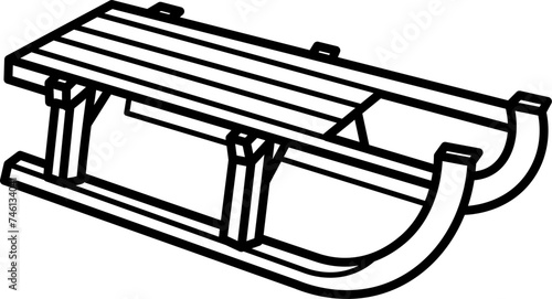 Sled Outline Vector Illustration