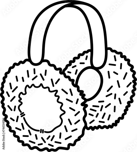 Ear Muffs Outline Vector Illustration