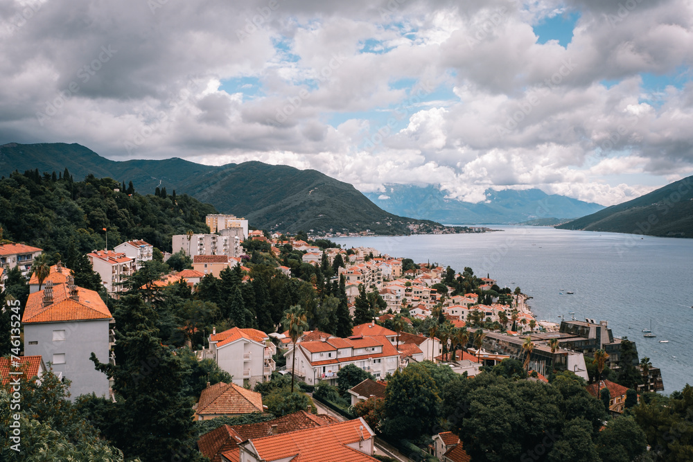 Herceg Novi coastline houses Montenegro