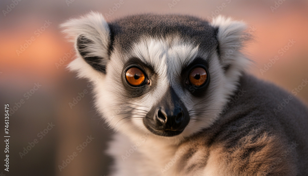 Photo portrait of lemur, wild photography Photo portrait of lemur, wild photography