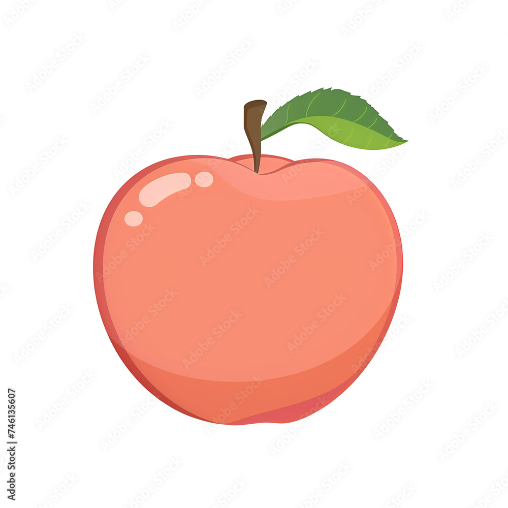 Fototapeta premium Icon illustration of an apple, isolated on transparent background