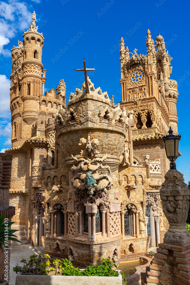 Castillo de Colomares is a monument built like fairytale castle, dedicated to Christopher Columbus. Banalmadena, Spain