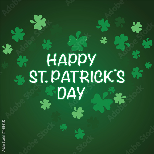 Saint patricks day typography poster. Hand sketched lettering st. patrick day decorated by clover leafs. Celtic modern calligraphy vector eps 10