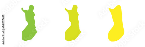 Finland country black outline and colored country silhouettes in three different levels of smoothness. Simplified maps. Vector icons isolated on white background.