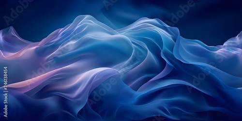 Abstract blue waves with a calming and cool color palette seamless background. Concept Abstract Art, Blue Waves, Calming Color Palette, Seamless Background