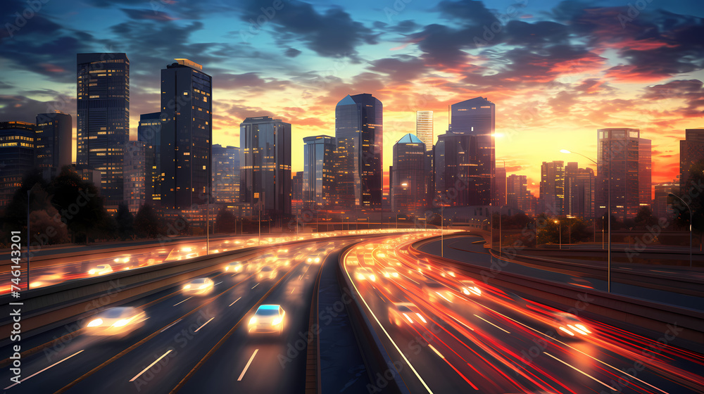 Abstract speeding motion blurred city and light trails, 3D rendering Abstract speeding motion blurred city and light trails, 3D rendering