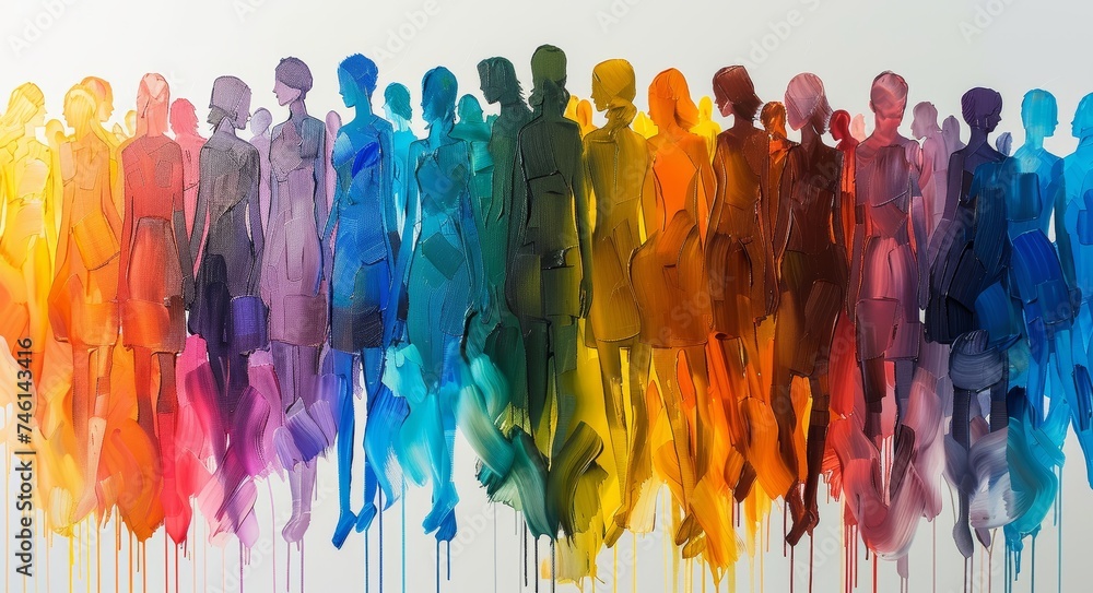 Colorful illustration of a diverse community.