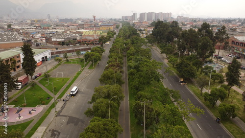  aerial images of Bogota with its traffic and green streets