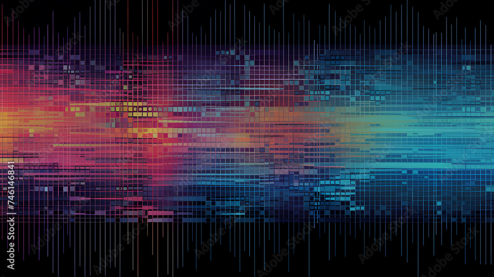Seamless digital pixel glitch abstract error background overlay pattern