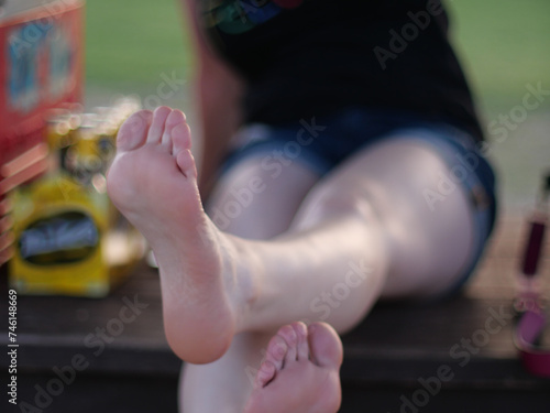 Woman's foot outdoors