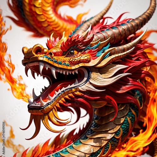 Colorful eastern Cinese dragon, traditional zodiac symbol for Lunar New Year © Kheng Guan Toh