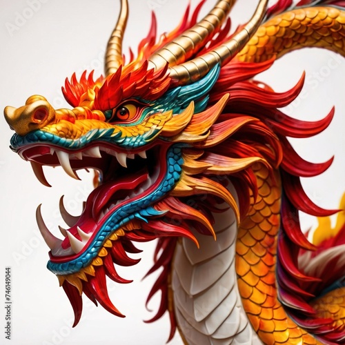 Colorful eastern Cinese dragon, traditional zodiac symbol for Lunar New Year