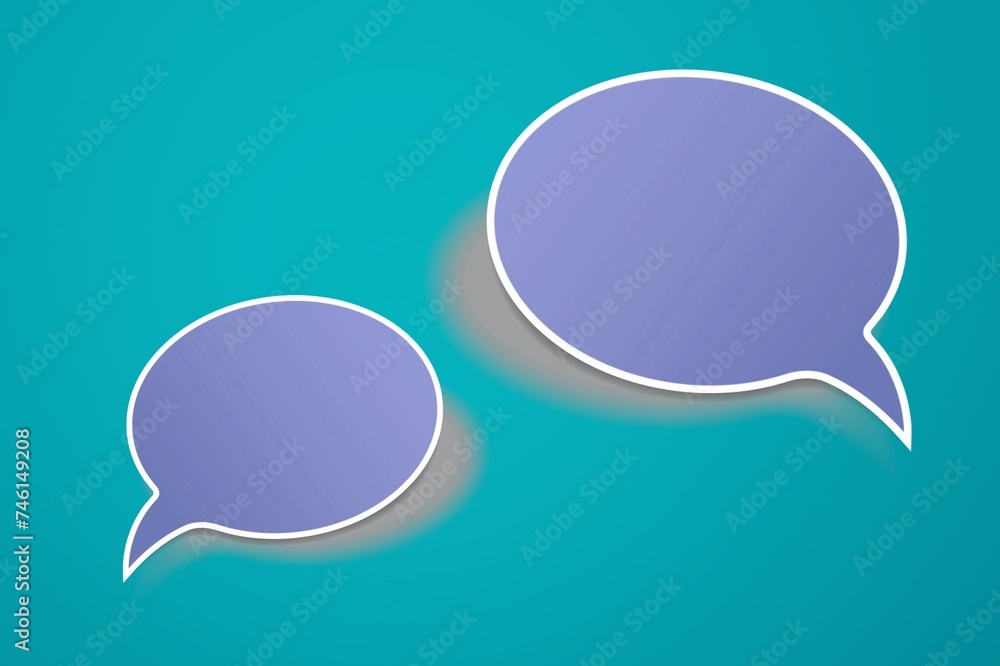 White drawing speech bubble on color background White drawing speech bubble on color background
