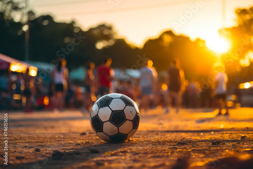 The soccer ball represents union through sport to promote friendship between people