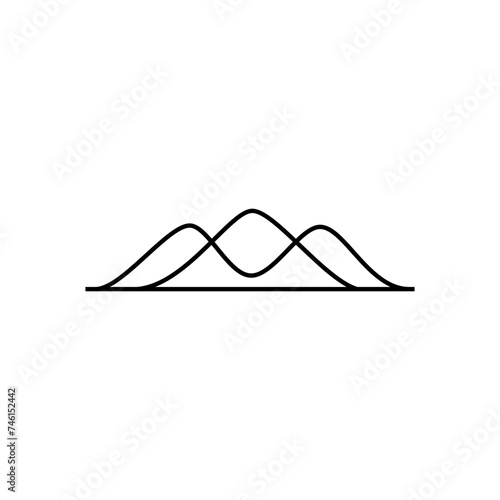 minimalist mountain icon line art vector logo design
