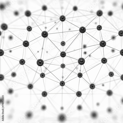 black and white neural network, biology lab science, ai generated