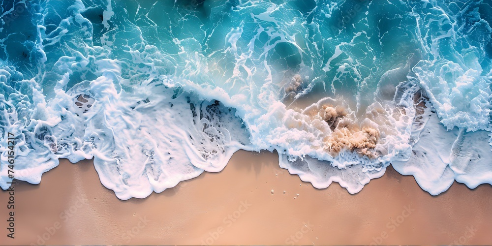 Ocean waves create intricate designs in smooth sand from above view seamless background. Concept Beach Photography, Ocean Waves, Sand Patterns, Aerial View, Nature Background Ocean waves create intricate designs in smooth sand from above view seamless background. Concept Beach Photography, Ocean Waves, Sand Patterns, Aerial View, Nature Background