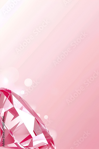 banner for a jewelry store with copy space, pink diamond on a pink background close-up with space for text