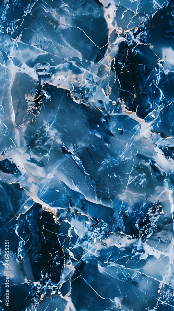 Obraz premium white blue ice pattern on the water close up