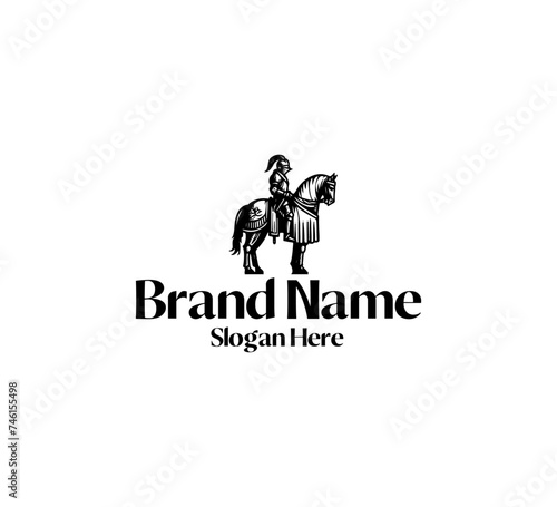 Medieval Knight Hand Drawn Vector Logo © AriaMuhammads