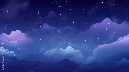 outer space night sky with clouds and stars abstract background, beautiful Night Sky Image © vanzerim