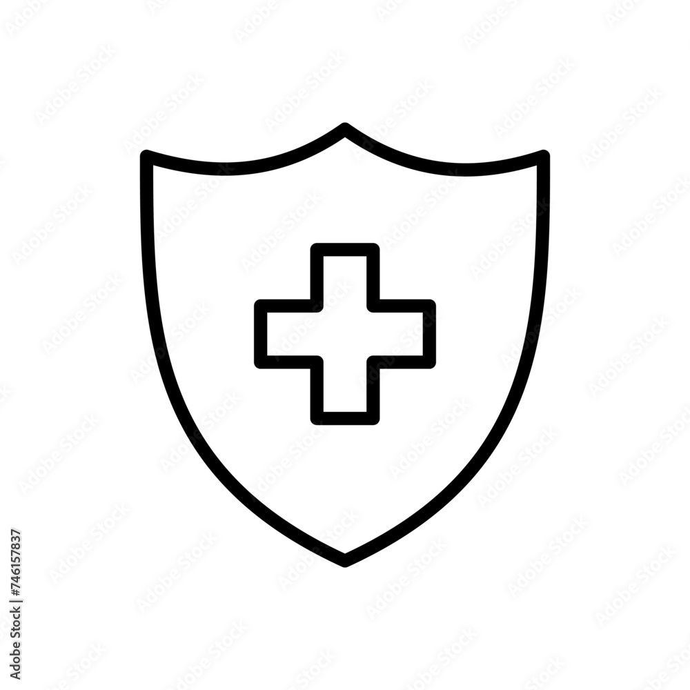 Fototapeta premium Health insurance icon vector. Insurance health document icon