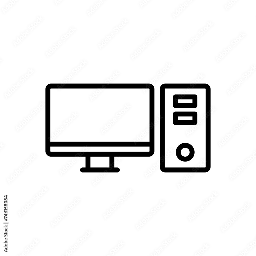 Computer icon vector. computer monitor icon vector. Computer icon vector. computer monitor icon vector.
