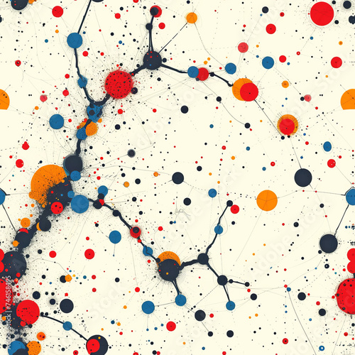neural network, biology lab science, as seamless tile pattern, ai generated