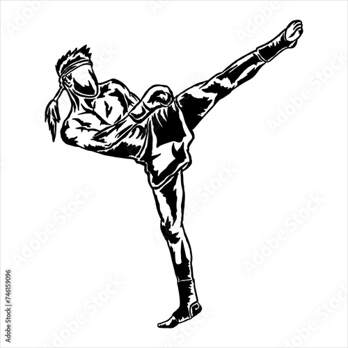 muay thai icon illustration vector