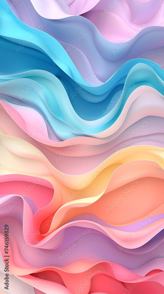 pastel abstract wavy colorful background