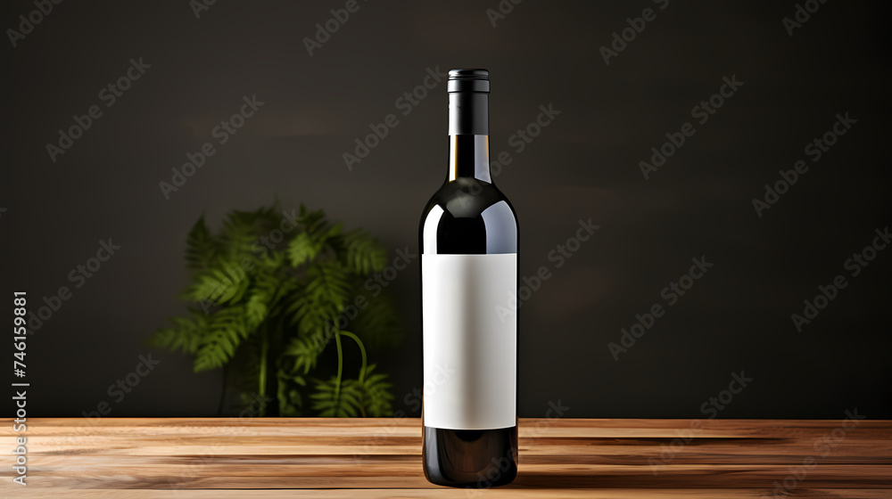 A bottle of fine red wine, commercial shot A bottle of fine red wine, commercial shot