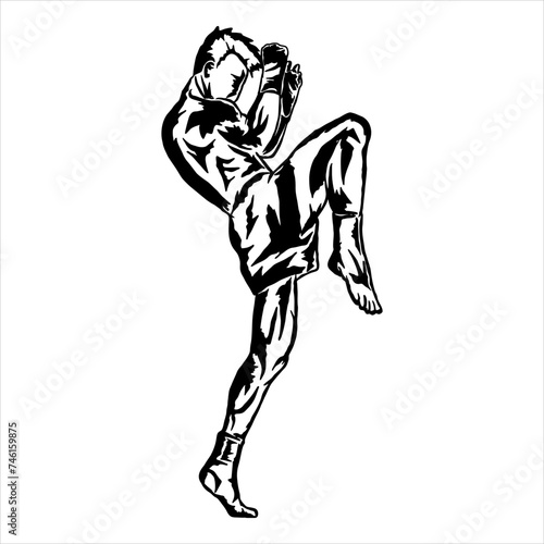 muay thai icon illustration vector