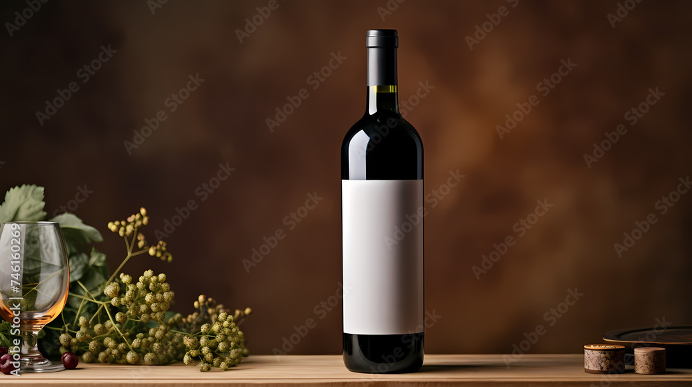 A bottle of fine red wine, commercial shot