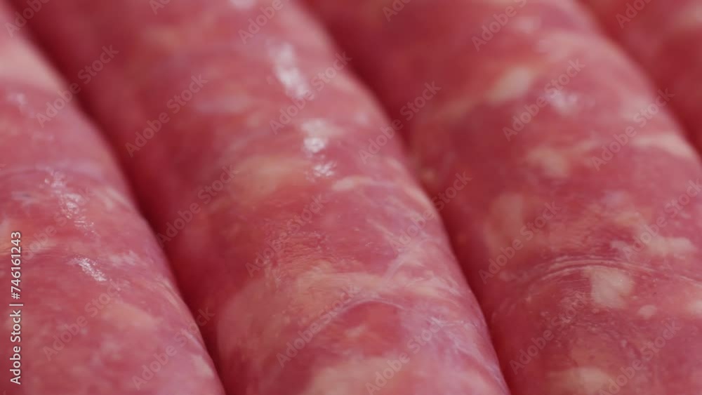 Raw sausage on plate close-up.Cooking hot dogs in boiling oil. Traditional asian corndog snacks street food. Korean Chinese street local market with traditional food. American fast food corndogs Raw sausage on plate close-up.Cooking hot dogs in boiling oil. Traditional asian corndog snacks street food. Korean Chinese street local market with traditional food. American fast food corndogs