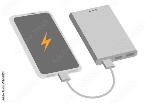 スマートフォンとバッテリーのイラスト_1
