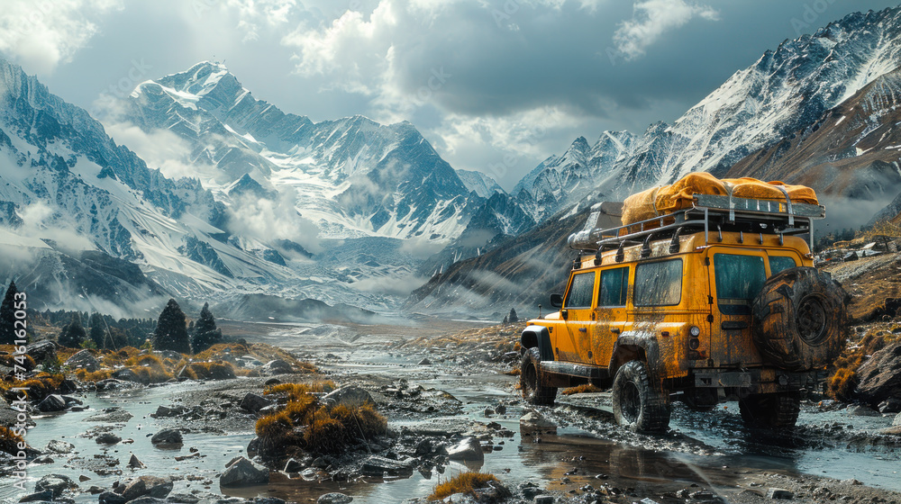 Mountain Tour with Mountain Van Image: A Fun and Exciting Image of a Road Trip in the Mountains