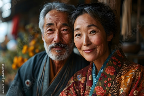 Portrait of a Happy Senior Asian Couple