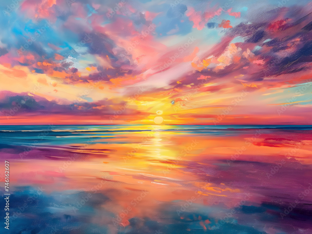 Fototapeta premium sunset over the ocean
