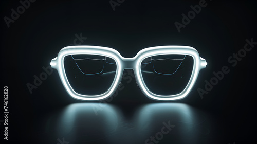 glasses on black background
