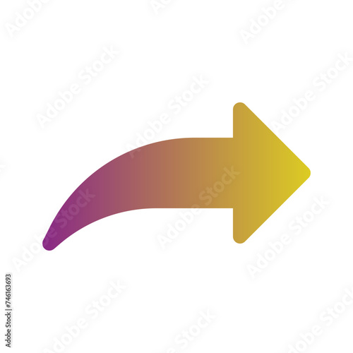 right flat gradient icon