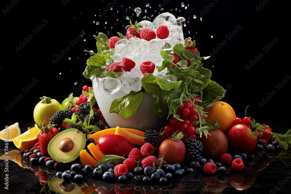 Nutritious Raw healthy food. Detox vegan. Generate Ai Nutritious Raw healthy food. Detox vegan. Generate Ai